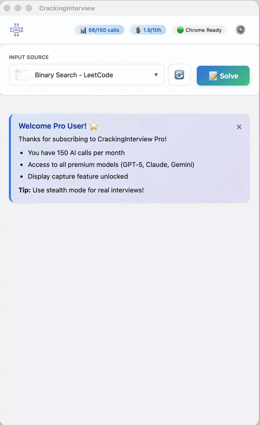 Algorithm problem — animated demo of AI explanation and solution code